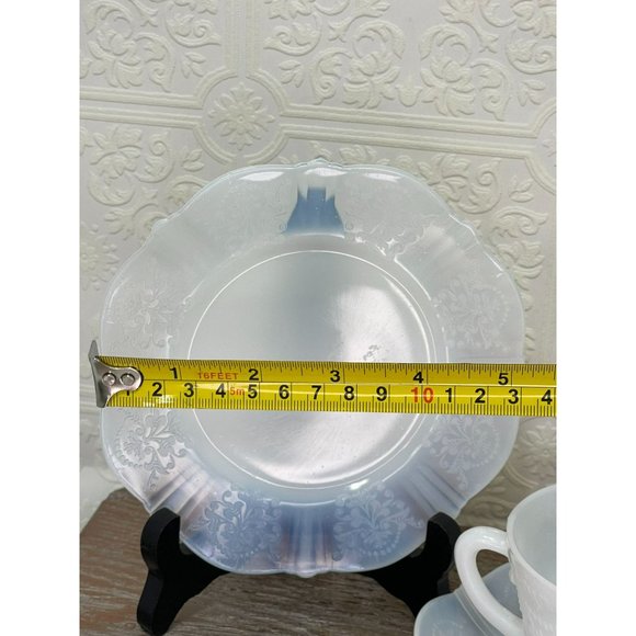 Vintage MacBeth Evans American Sweetheart Glass Monax Opalescent 4 pc Setting - Picture 15 of 15